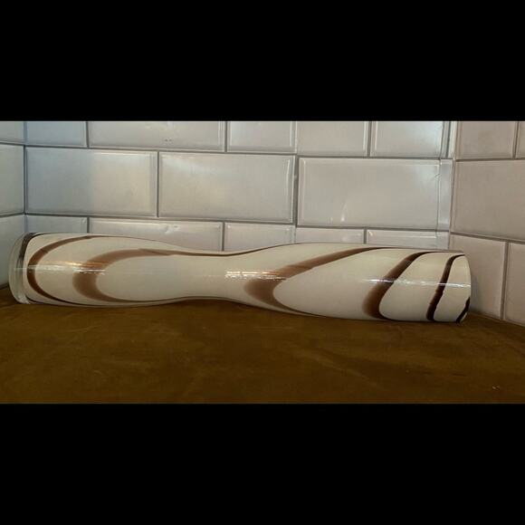 Vintage Cased hand-blown Tall Art Glass with Brownish purple swirl - Picture 2 of 7